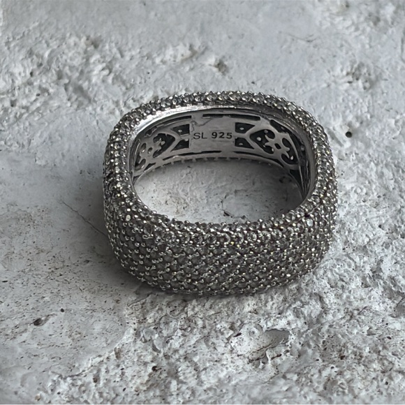 Suzy Levian Elegant Sterling Silver & Cubic Zirconia Ring